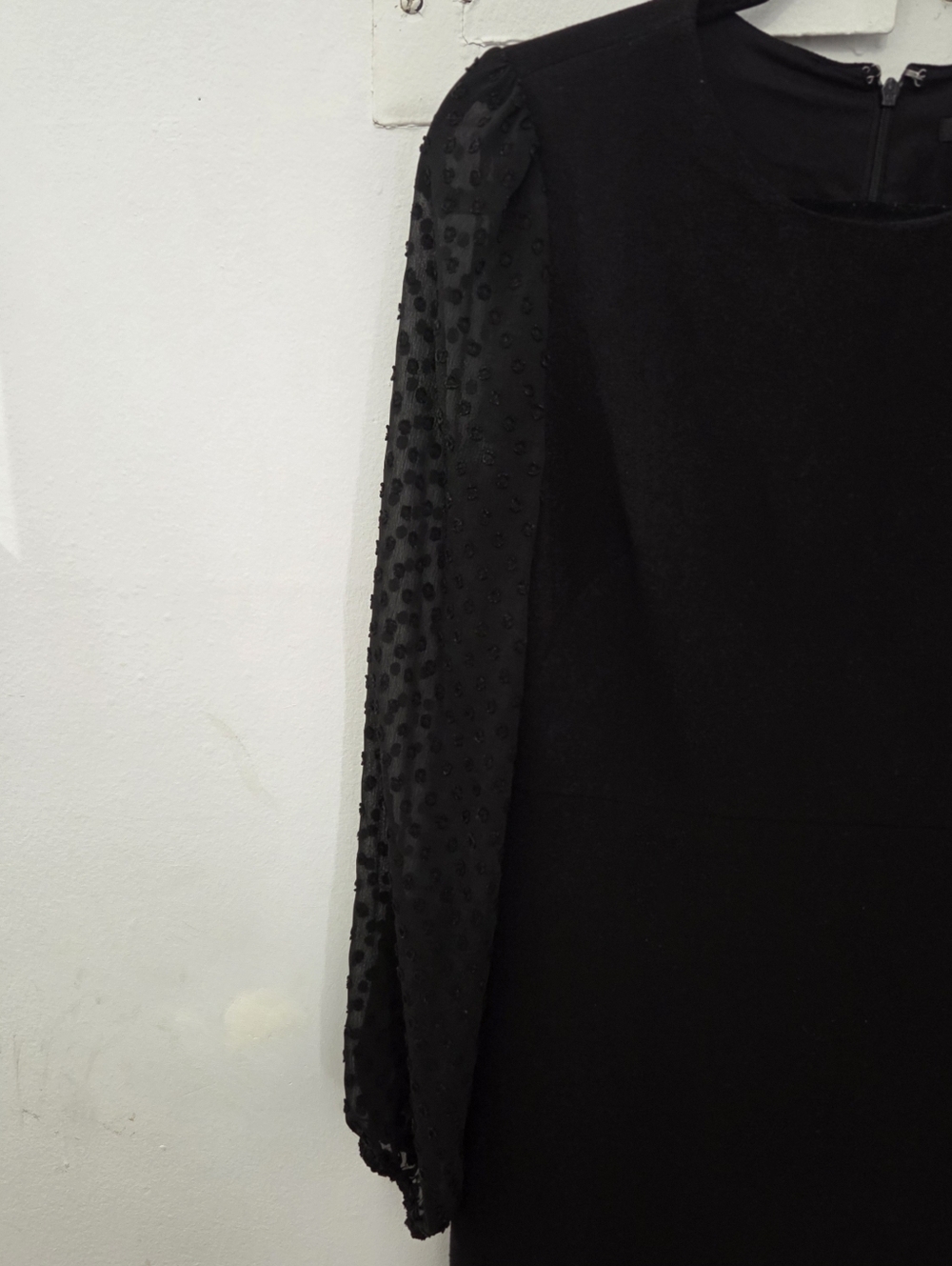 Ann Taylor Dot Illusion Sleeve Sheath Dress - Picture 5 of 7